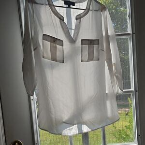 NAIF Sheer White Blouse with Pockets